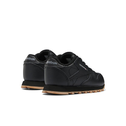 Reebok Baby Classic Leather Sneaker, Core Black/Gum, 10 US Unisex Infant