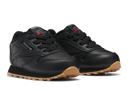Reebok Baby Classic Leather Sneaker, Core Black/Gum, 10 US Unisex Infant