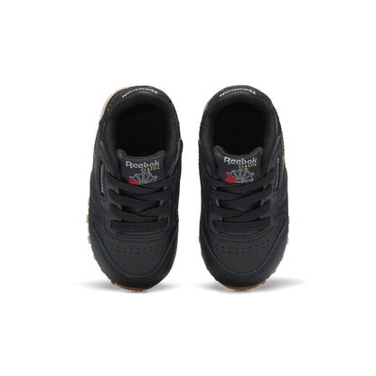 Reebok Baby Classic Leather Sneaker, Core Black/Gum, 10 US Unisex Infant