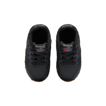 Reebok Baby Classic Leather Sneaker, Core Black/Gum, 10 US Unisex Infant