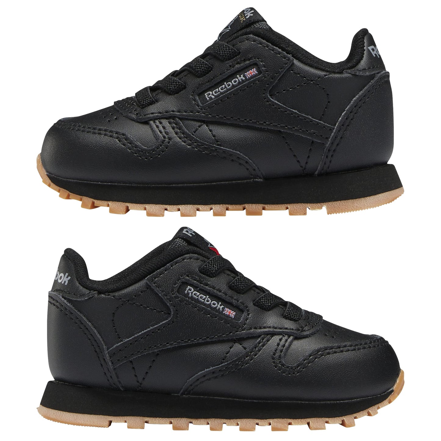 Reebok Baby Classic Leather Sneaker, Core Black/Gum, 10 US Unisex Infant