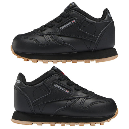 Reebok Baby Classic Leather Sneaker, Core Black/Gum, 10 US Unisex Infant