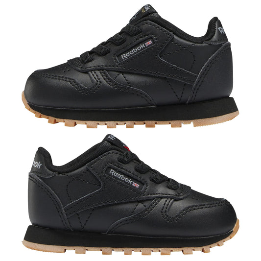 Reebok Baby Classic Leather Sneaker, Core Black/Gum, 10 US Unisex Infant